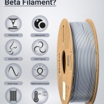 Beta PLA+ Filament Grey