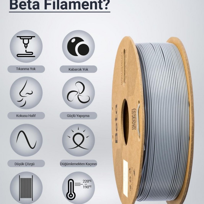 Beta PLA+ Filament Grey