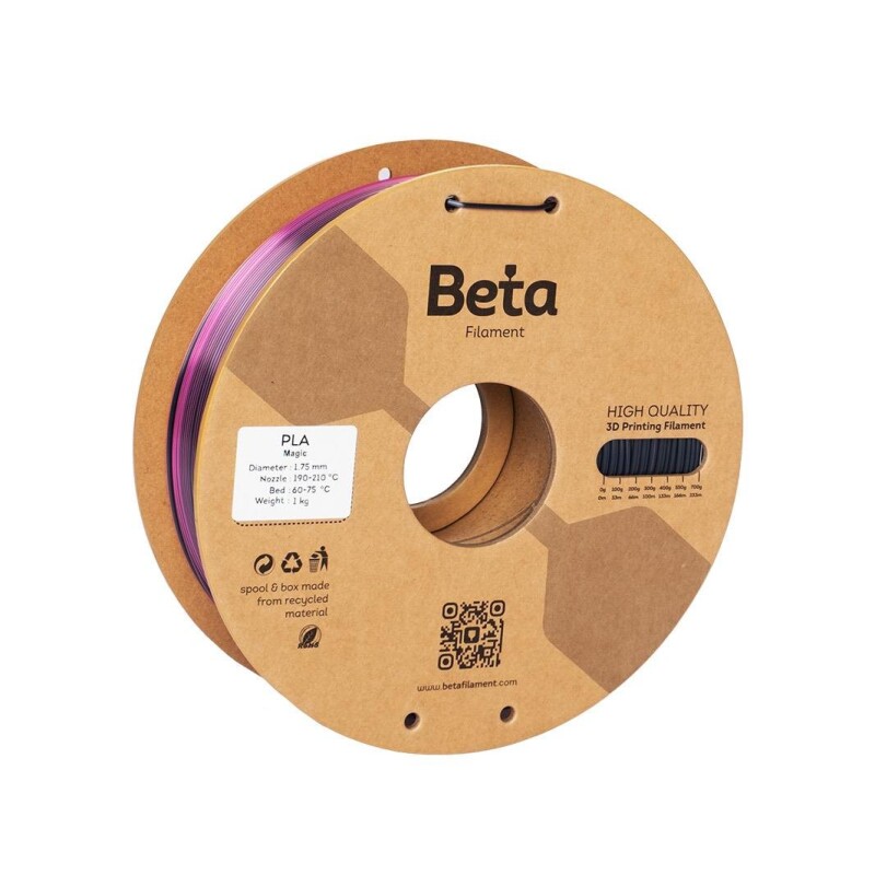 Beta PLA-Magic Silk Black-Rose Red