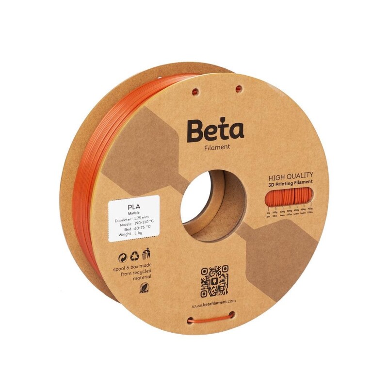 Beta PLA Marble Filament Brick Red