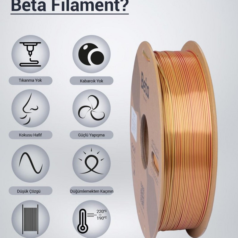 Beta PLA-Mystic Silk Filament Gold Green Fuchsia