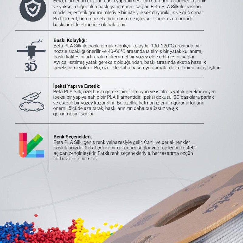 Beta PLA-Silk Filament Silver