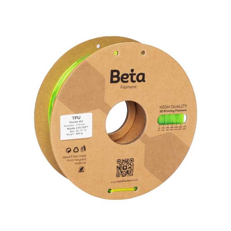 Beta TPU 95A Filament Transparent Green