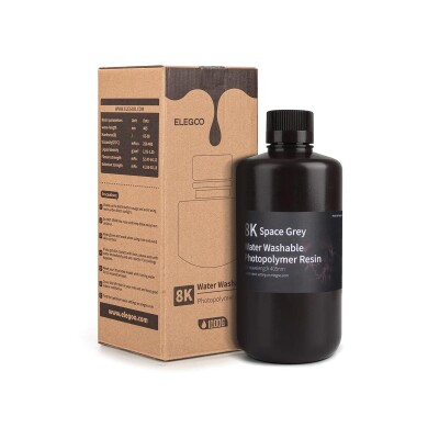 ELEGOO 8K Suda Yıkanabilir Fotopolimer Reçine Uzay Grisi - 1 Kg