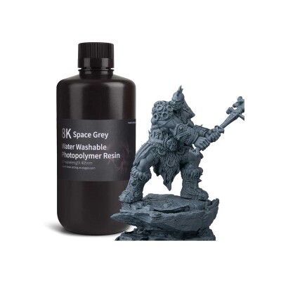 ELEGOO 8K Suda Yıkanabilir Fotopolimer Reçine Uzay Grisi - 1 Kg