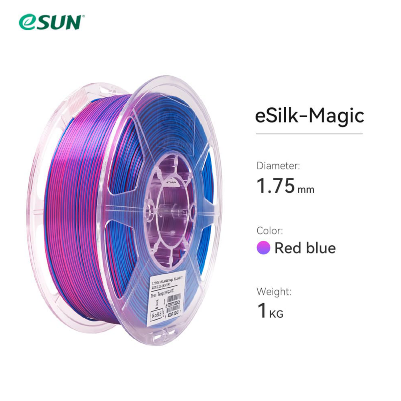 Esun PLA-Silk Magic Filament Red-Blue