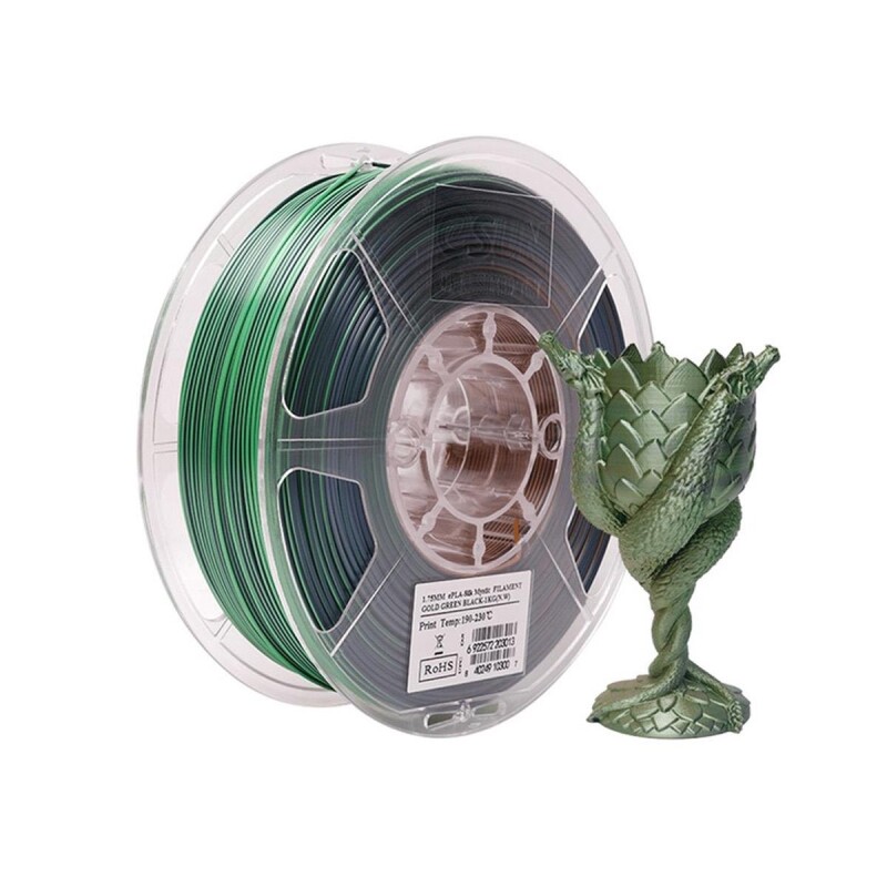 Esun PLA-Silk Mystic Filament Gold-Green-Black
