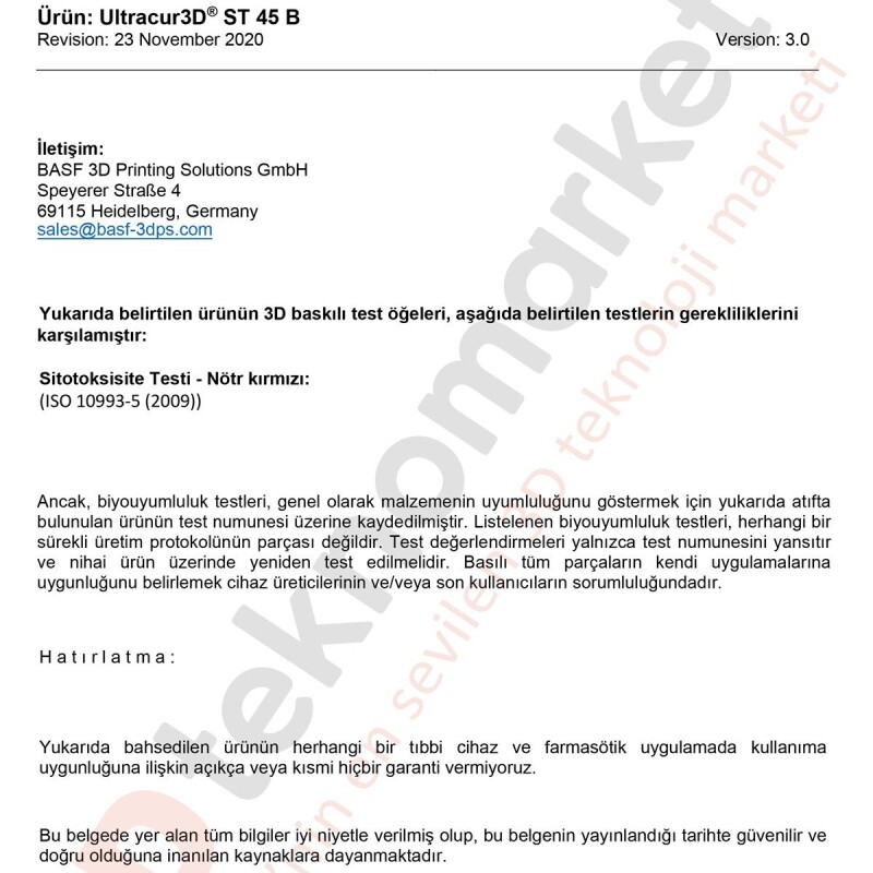 Ultracur3D® ST 45 B 1L