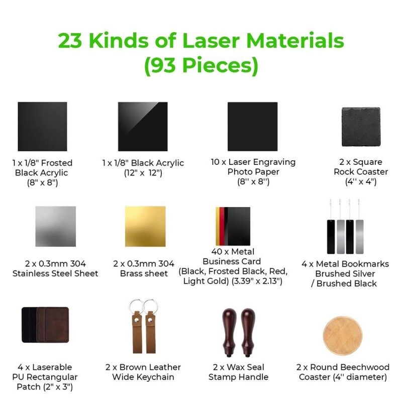 xTool F1 Ultra Laser Material Kit (93pcs)